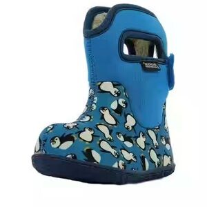 Bogs baby Teal Penguin Waterproof Rain Boot/ size 8
